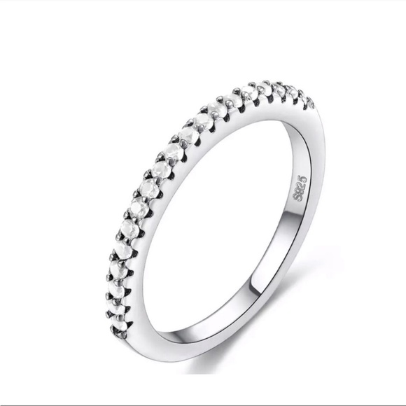 Set of 4 - Sterling Silver Stackable CZ Anniversary Bands - Picture 6 of 6